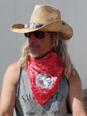 Hand Crafted Bandana W/ Embordered Patch
